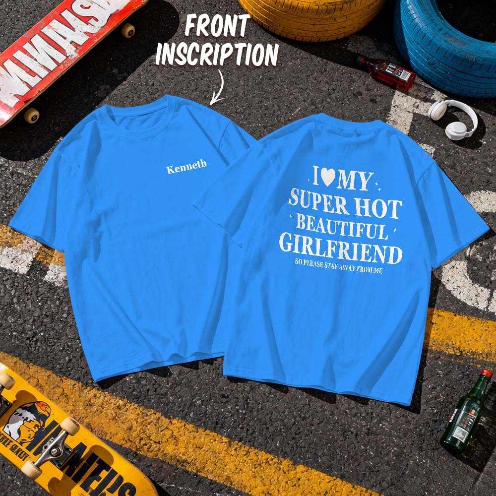 Custom Vintage Bootleg Shirt Cotton Name Personalized Shirt Custom T Shirts 90's Tee I Love My Girlfriend - MyPhotoSocksAu