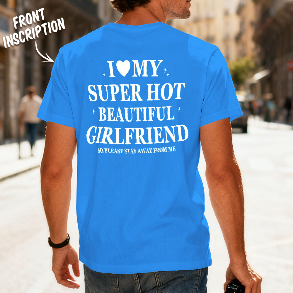 Custom Vintage Bootleg Shirt Cotton Name Personalized Shirt Custom T Shirts 90's Tee I Love My Girlfriend - MyPhotoSocksAu