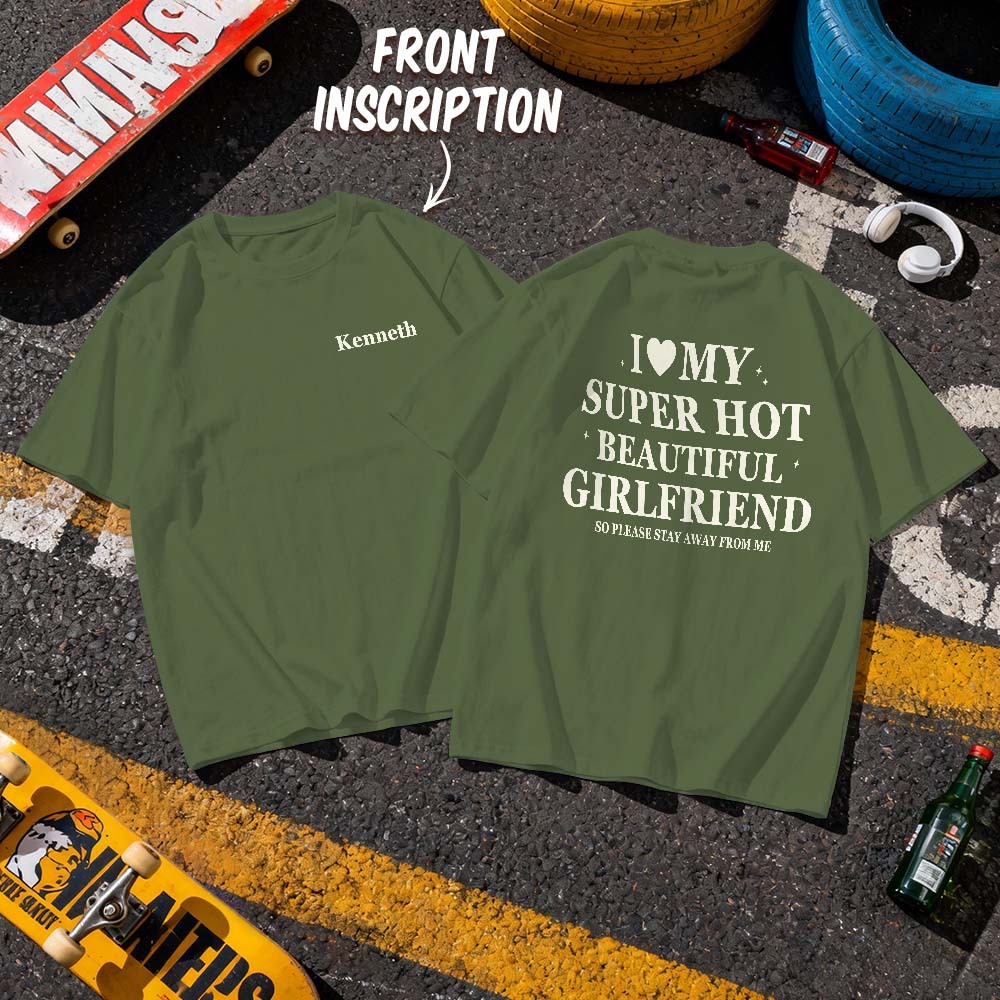 Custom Vintage Bootleg Shirt Cotton Name Personalized Shirt Custom T Shirts 90's Tee I Love My Girlfriend - MyPhotoSocksAu