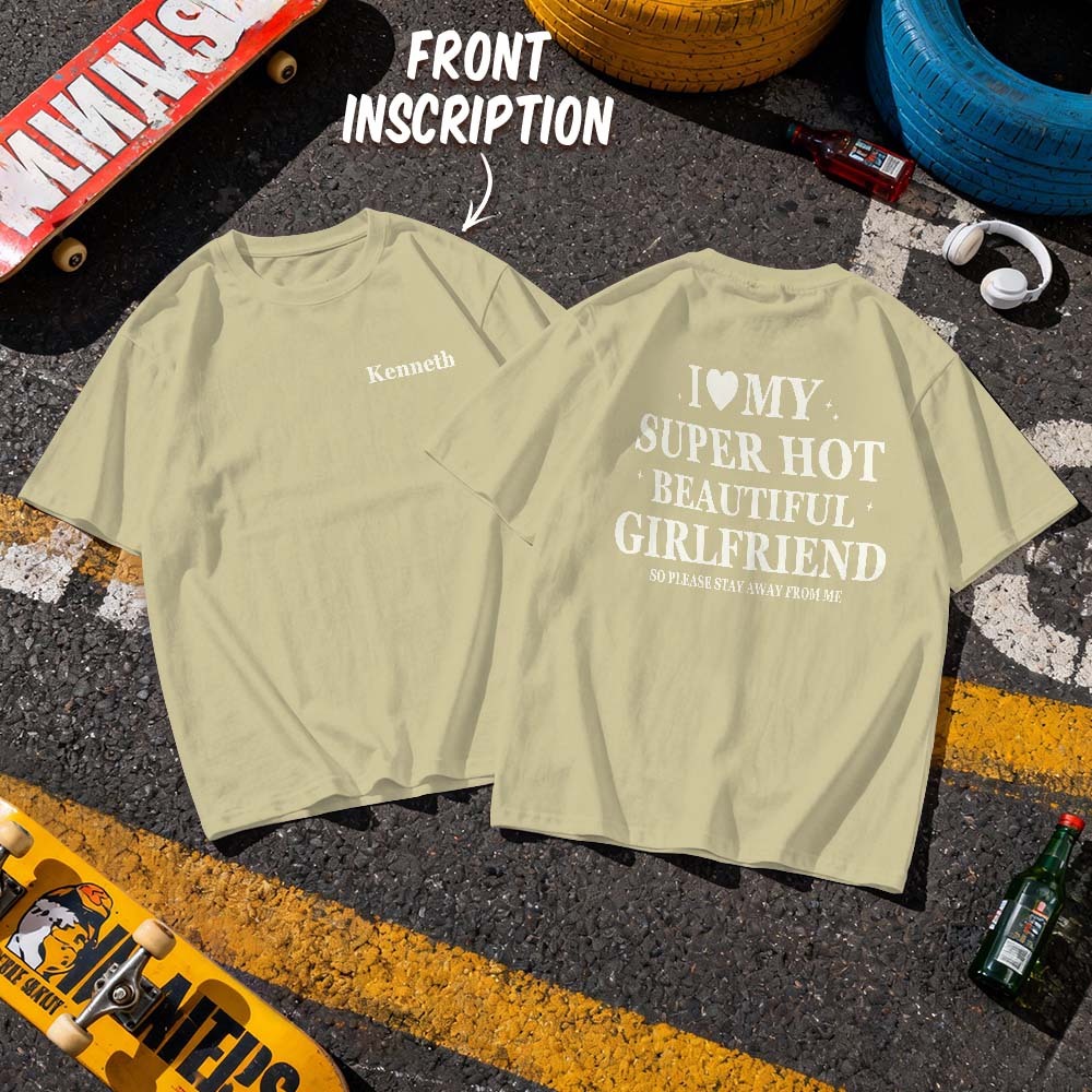 Custom Vintage Bootleg Shirt Cotton Name Personalized Shirt Custom T Shirts 90's Tee I Love My Girlfriend - MyPhotoSocksAu