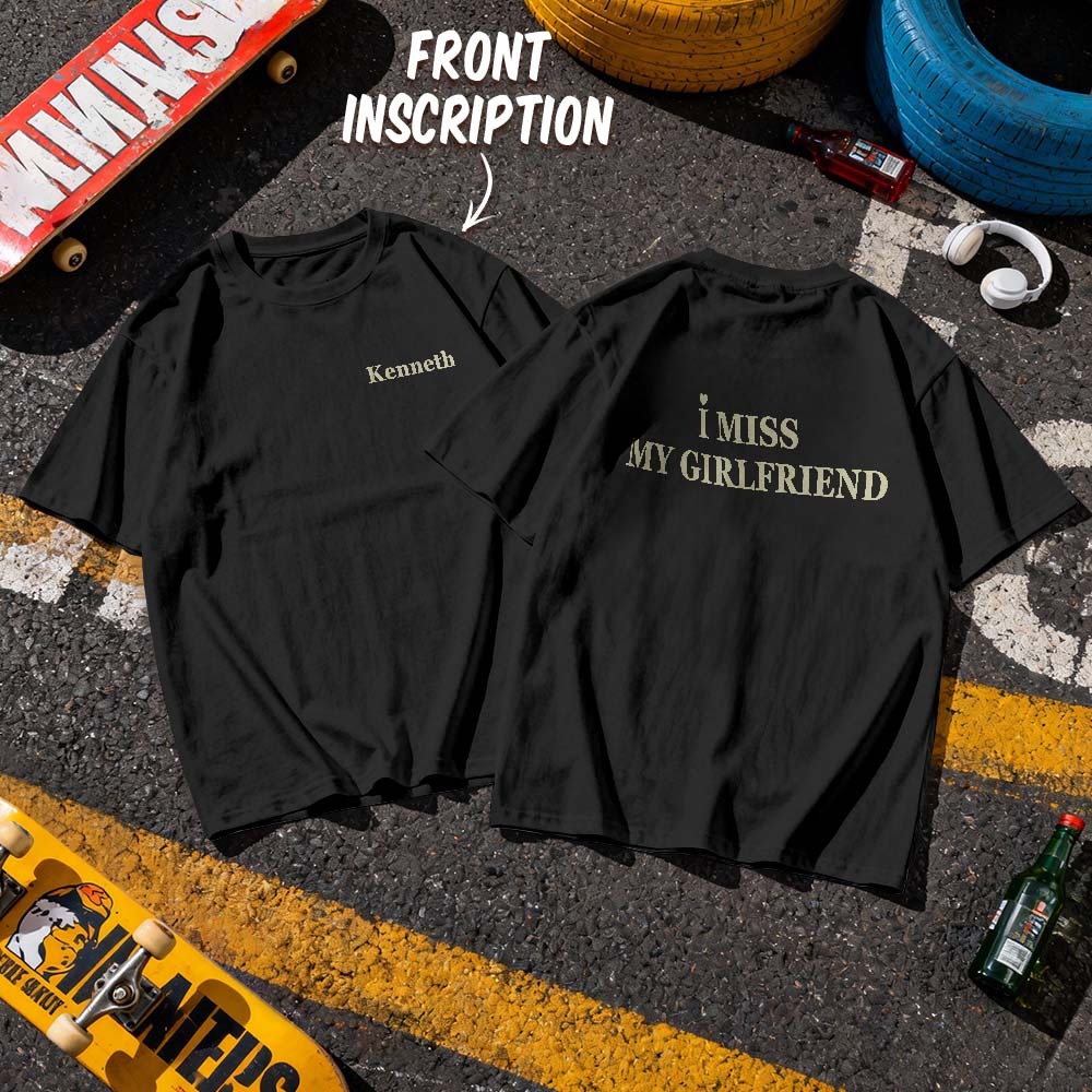 Custom Vintage Bootleg Shirt Cotton Name Personalized Shirt Custom T Shirts 90's Tee I Love My Girlfriend - MyPhotoSocksAu