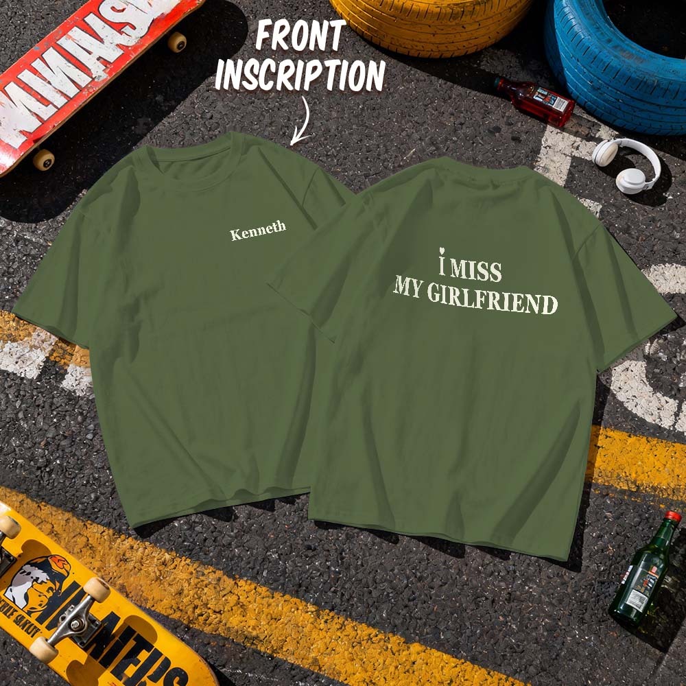 Custom Vintage Bootleg Shirt Cotton Name Personalized Shirt Custom T Shirts 90's Tee I Love My Girlfriend - MyPhotoSocksAu