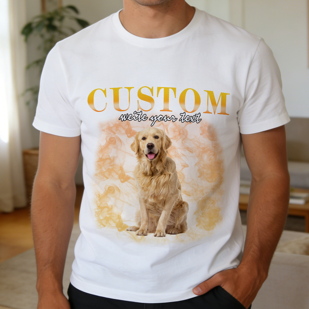 Custom Photo T-Shirt Personalized Vintage Style Pet Face T-Shirt Gift For Pet Lover - MyPhotoSocksAu