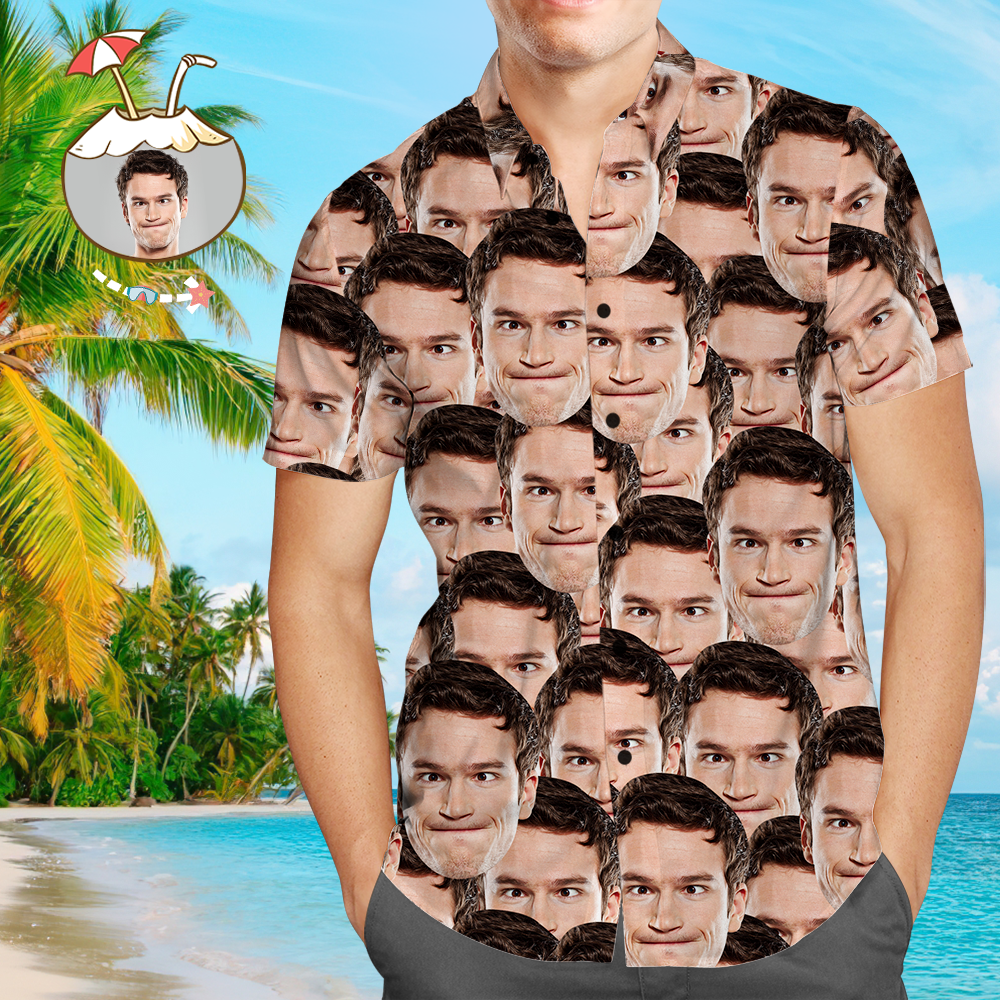 Custom Hawaiian Shirts Muti-face Design Online Preview Aloha Beach Shirt For Men - My Photo Socks AU