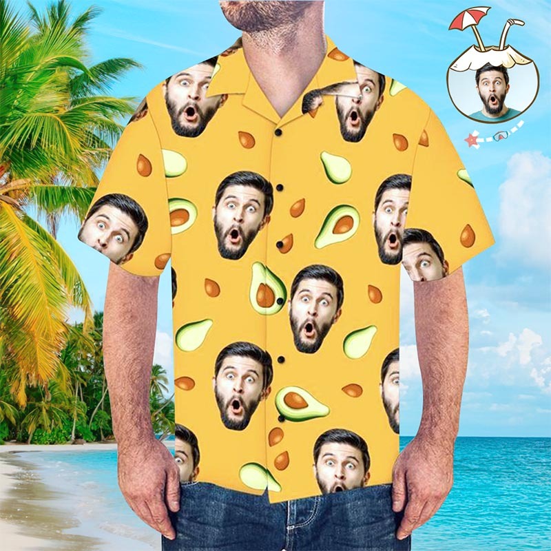 Custom Hawaiian Shirt with Dog on It Personalized Hawaiian Shirt Avocado Beach Shirt - My Photo Socks AU