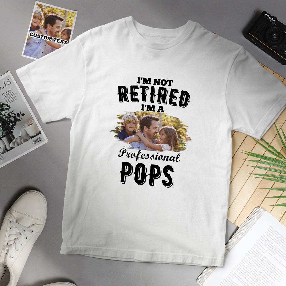 Custom Face Men T-shirt Im Not Retired I'm Professional - My Photo Socks AU