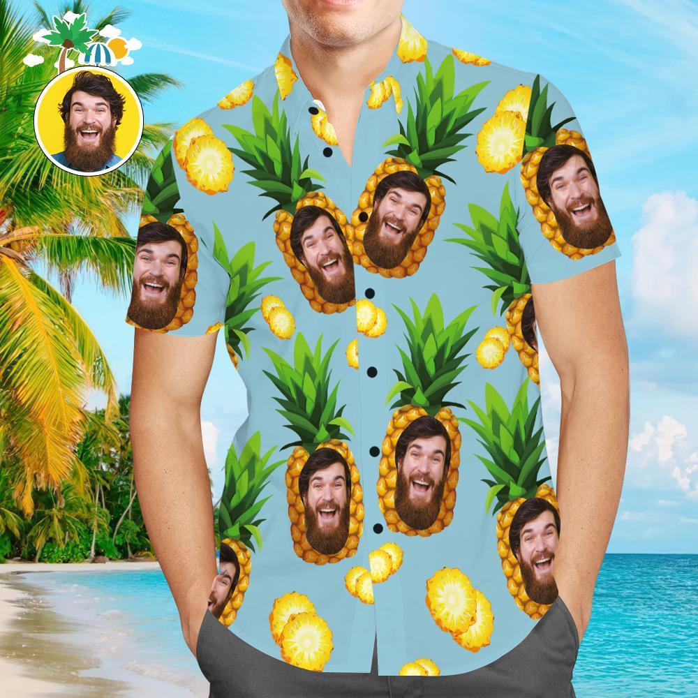 Custom Hawaiian Shirts Blue Funny Pineapple Online Preview Personalize
