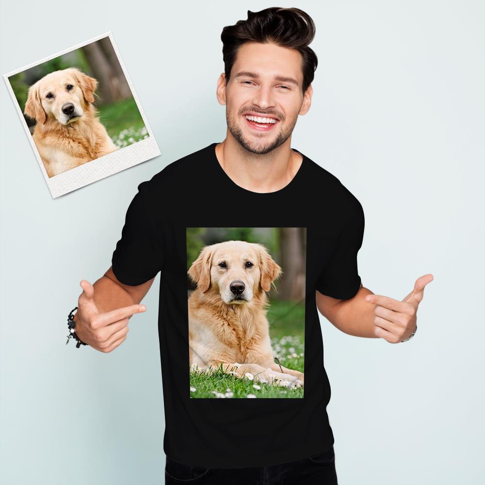 Custom Photo Men's Cotton T-shirt Short Sleeve T-shirt
