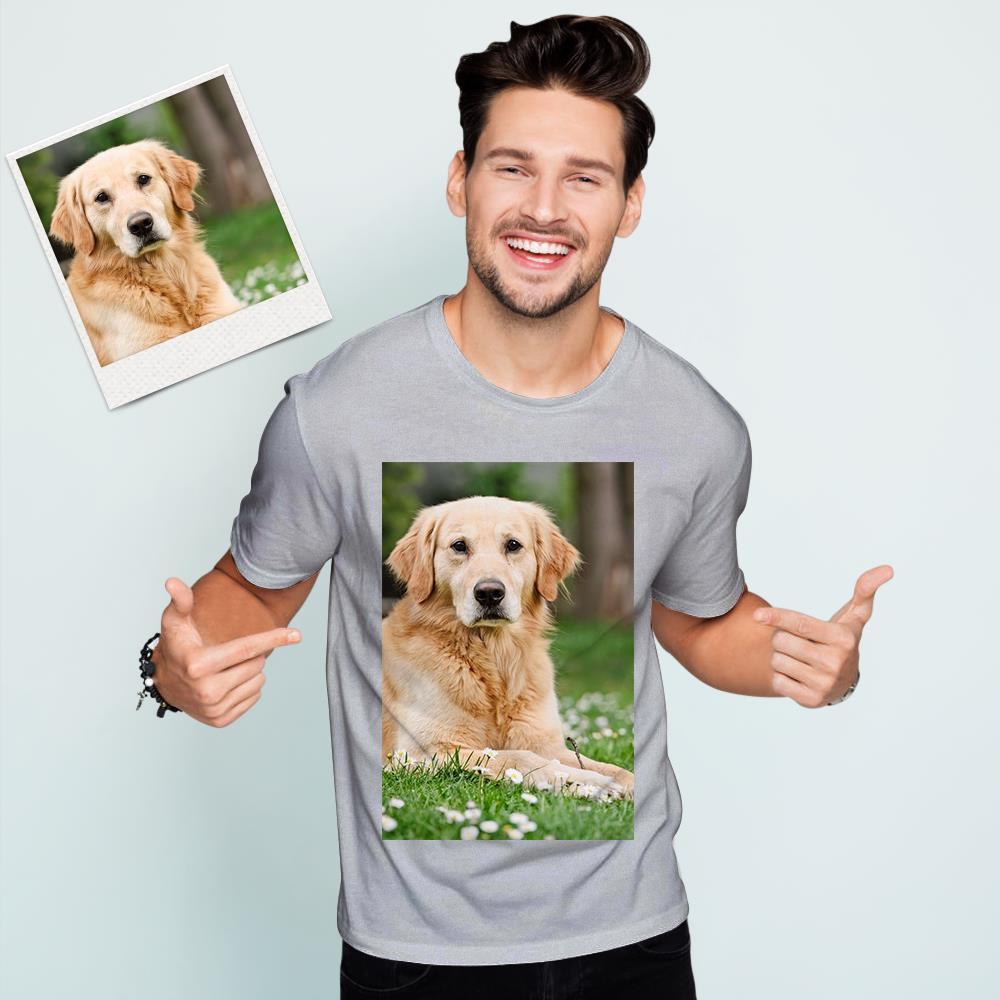 Custom Photo Men's Cotton T-shirt Short Sleeve T-shirt