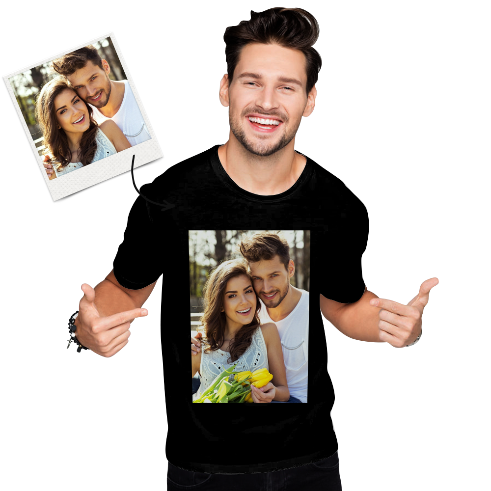 Custom Photo Men's Cotton T-shirt Short Sleeve T-shirt
