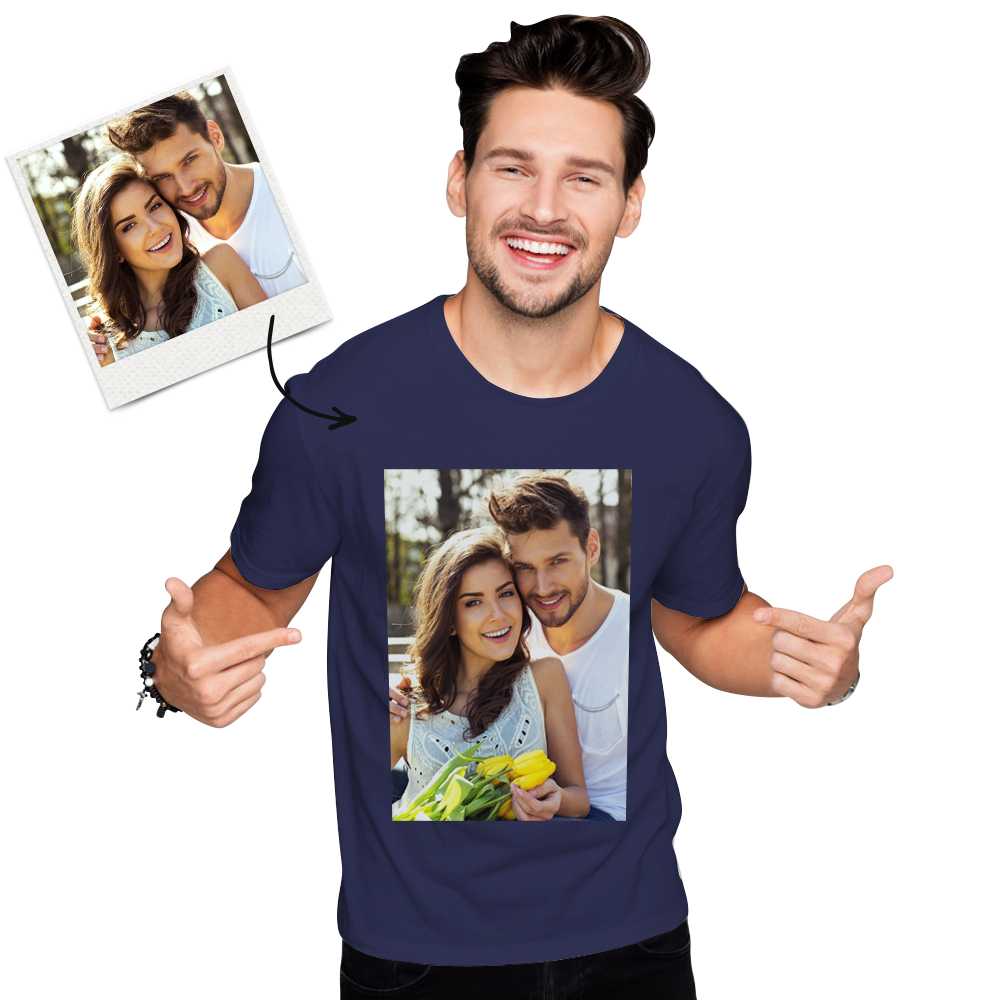 Custom Photo Men's Cotton T-shirt Short Sleeve T-shirt