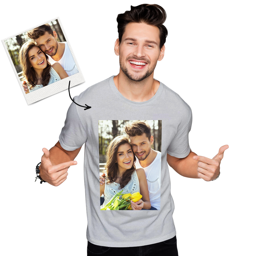 Custom Photo Men's Cotton T-shirt Short Sleeve T-shirt