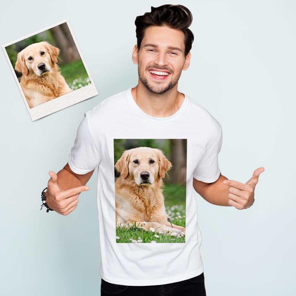 Custom Photo Men's Cotton T-shirt Short Sleeve T-shirt
