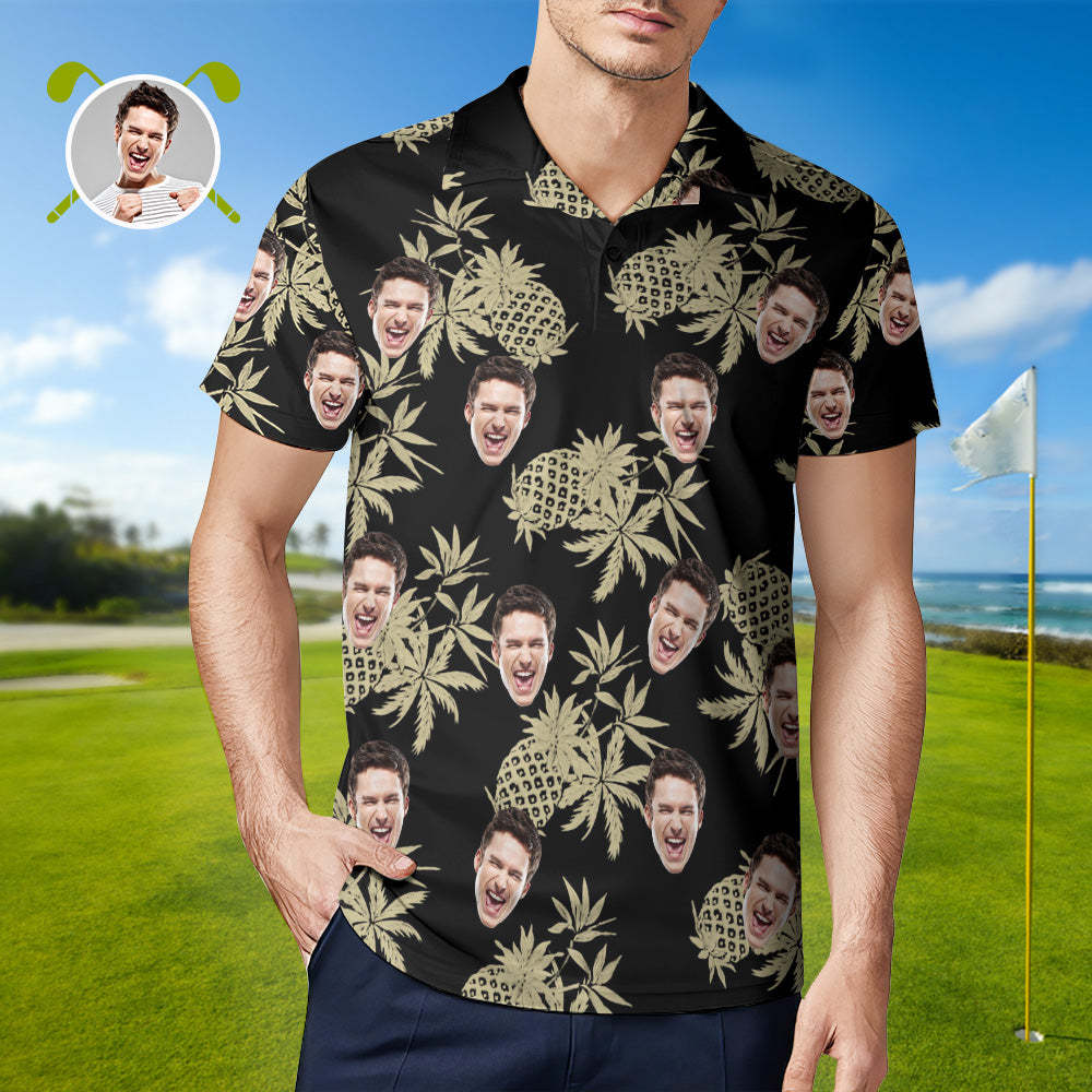 Men's Custom Face Shirt Personalized Golf Shirts For Him Vintage Pineapple - My Photo Socks AU