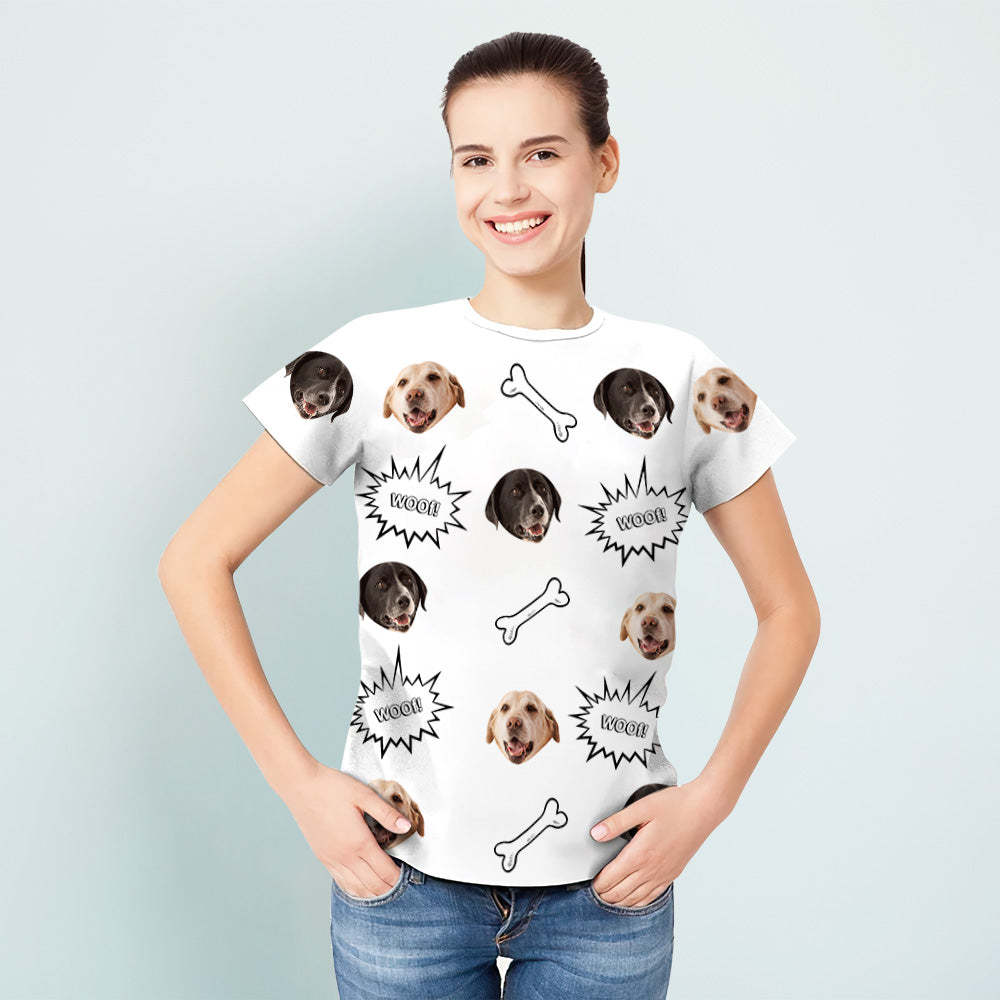 Custom Face T-shirt Your Dog Woof T-Shirt Featuring Your Beloved Dog - My Photo Socks AU