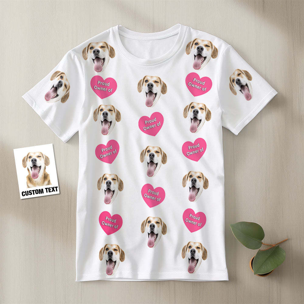Custom Face T-shirt Proud owner of T-Shirt Featuring Your Beloved Dog - My Photo Socks AU