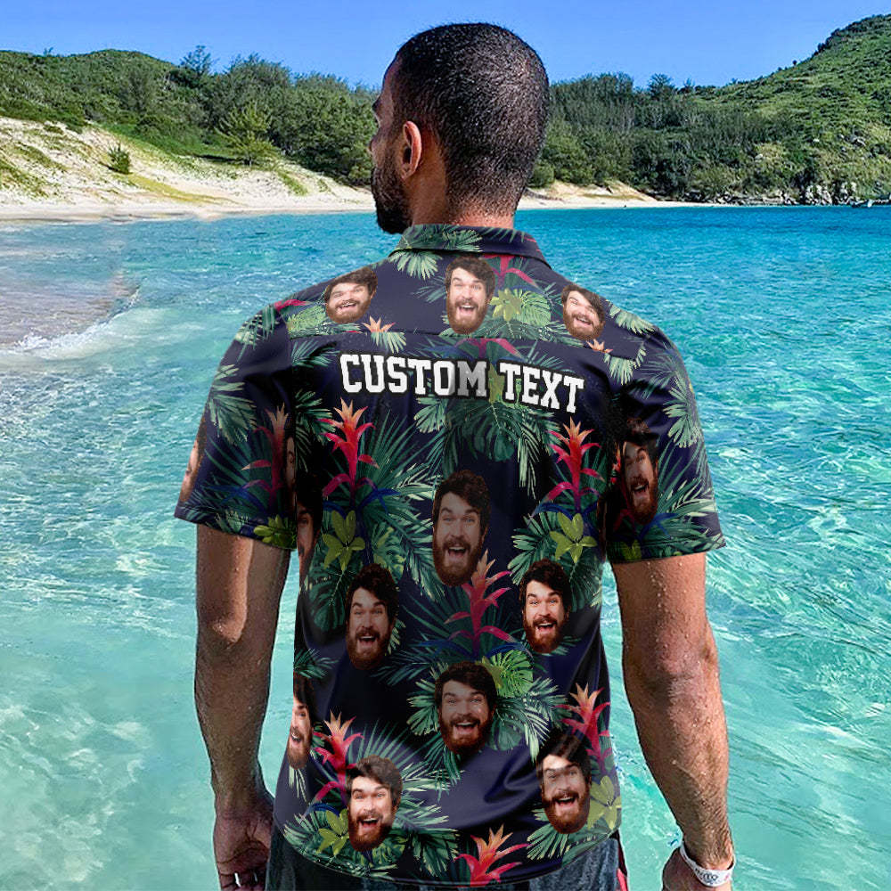 Custom Hawaiian Shirts Summer Colorful Leaves Online Preview Aloha Beach Shirt For Men - My Photo Socks AU