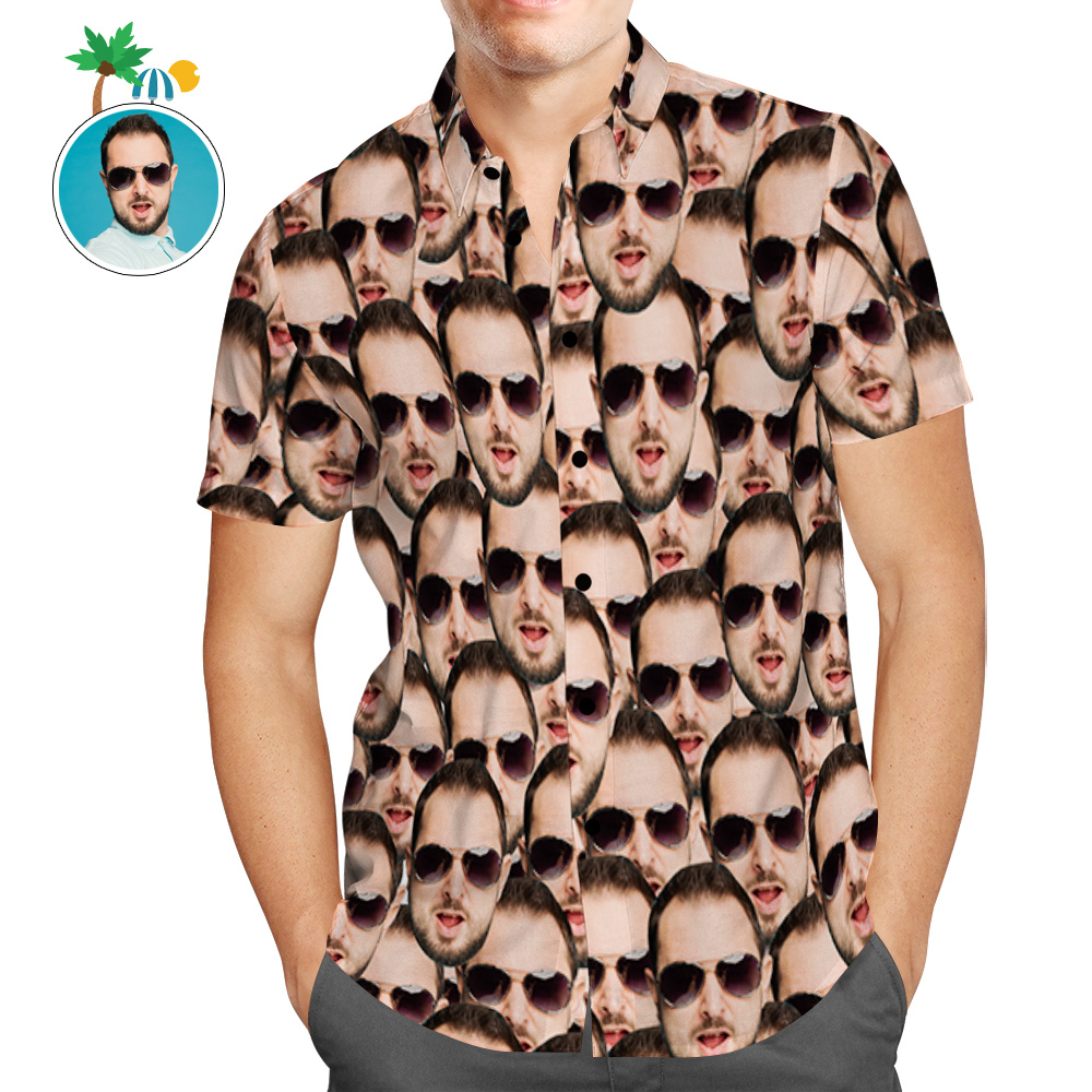 Custom Hawaiian Shirts Muti-face Design Online Preview Aloha Beach Shirt For Men