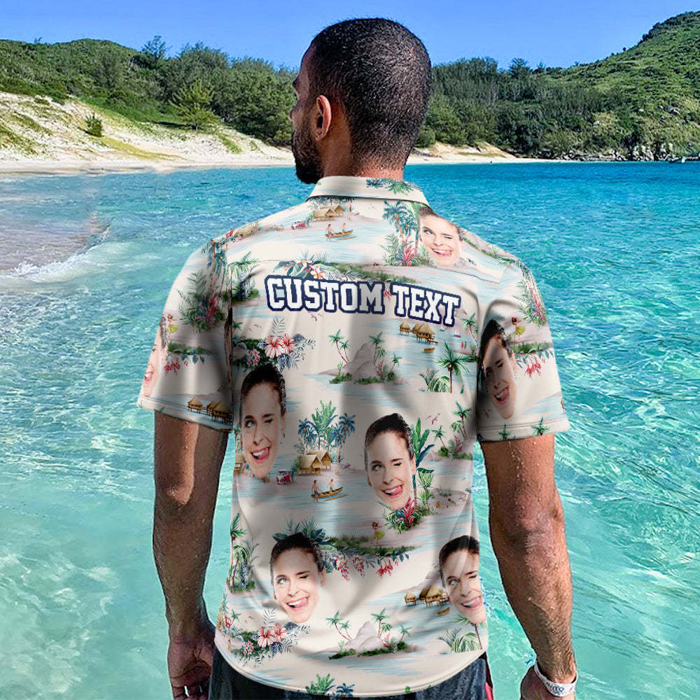 Custom Hawaiian Shirts Mountains and Rivers Online Preview Aloha Beach Shirt For Men - My Photo Socks AU
