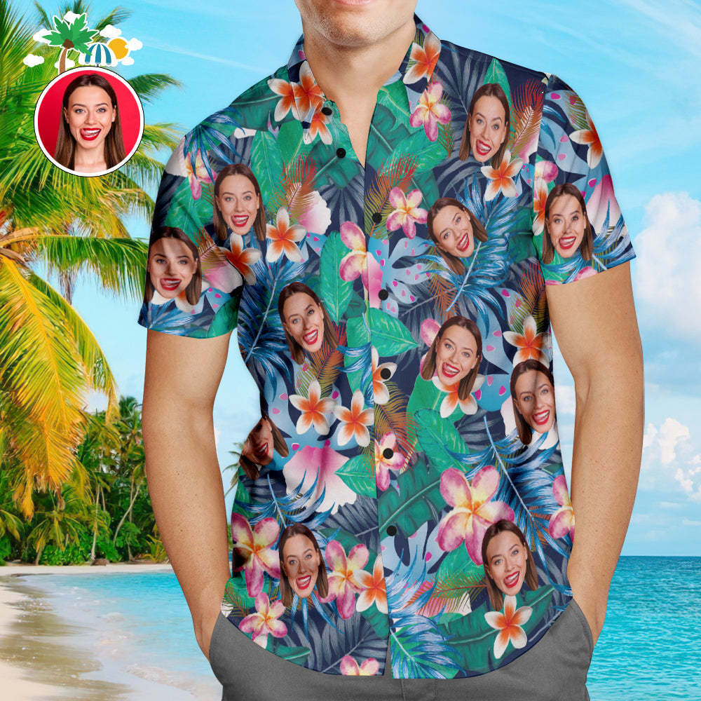 Custom Hawaiian Shirts Colorful Flowers Online Preview Personalized Aloha Beach Shirt For Men - My Photo Socks AU