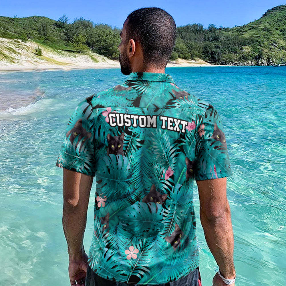 Custom Hawaiian Shirts Black Cat Online Preview Personalized Aloha Beach Shirt For Men - My Photo Socks AU