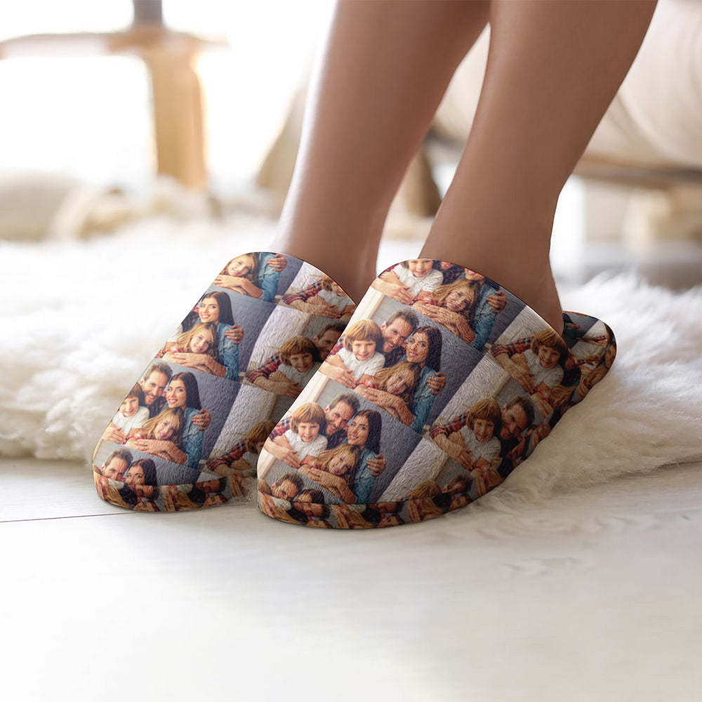 Custom Photo Women's and Men's Slippers Personalized Casual House Shoes Indoor Outdoor Bedroom Cotton Slippers - My Photo Socks AU