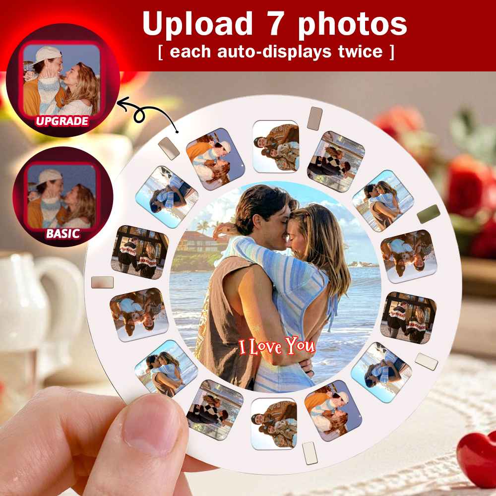 Custom Upgrade 3D Viewfinder and Reel – Personalized Gift with your own photos Text and Photo Viewer Multiple Films Available Valentine's Day Gifts - MyPhotoSocksAu