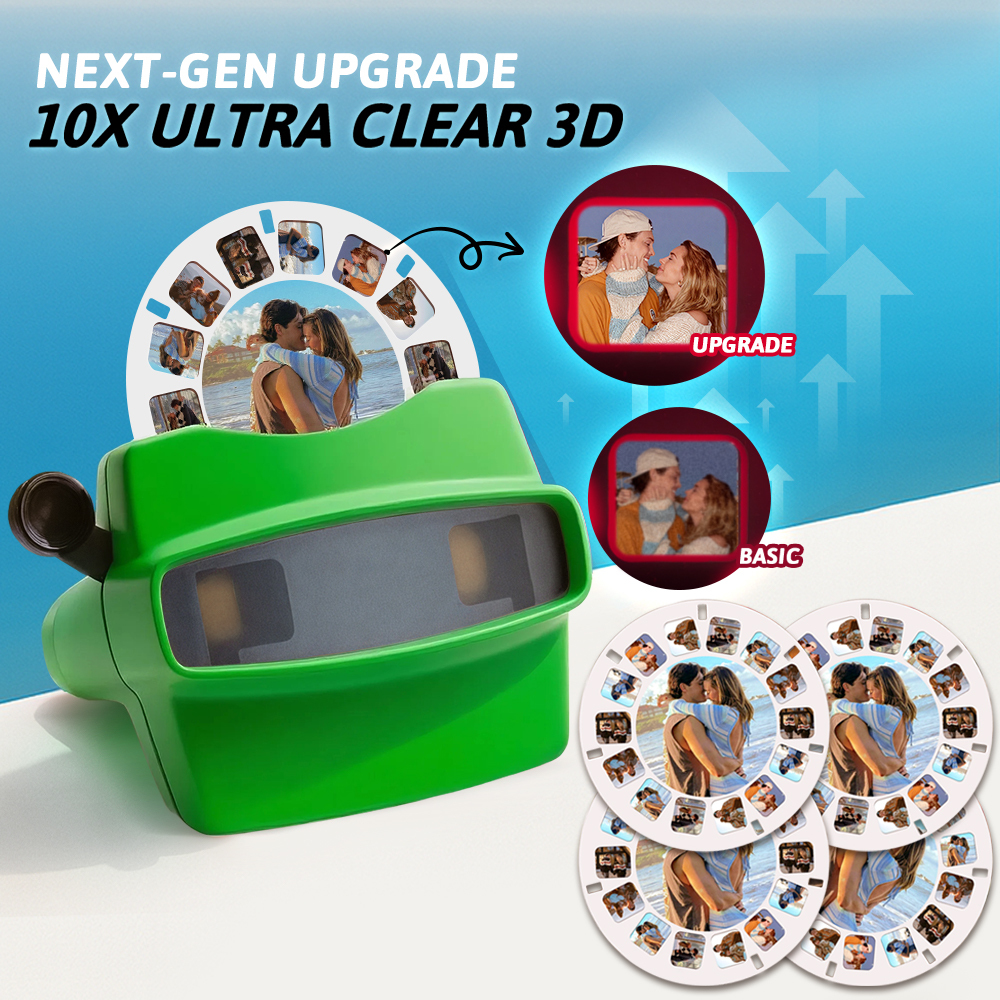 Custom Upgrade 3D Viewfinder and Reel – Personalized Gift with your own photos Text and Photo Viewer Multiple Films Available Valentine's Day Gifts - MyPhotoSocksAu