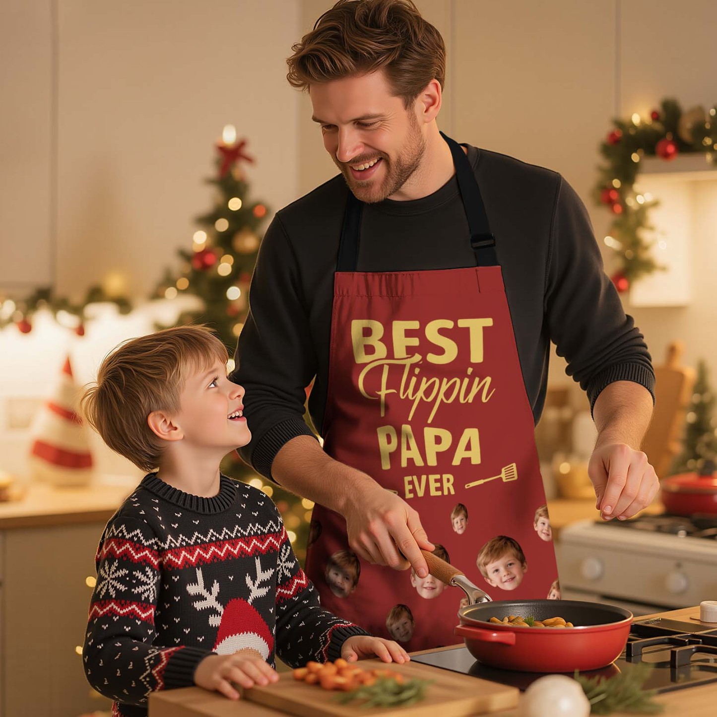 Custom Chrismtas Photo Apron Christmas Best Ever Photo Apron Gift Santa Holiday Gift Idea - MyPhotoSocksAu