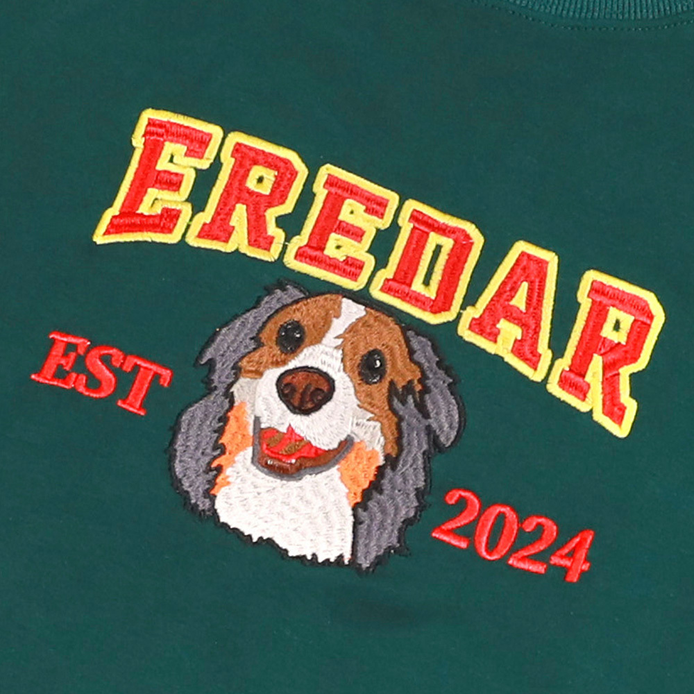 Custom Embroidered Sweatshirt With Pet Portrait Chrismas Gifts Embroidery Effect - MyPhotoSocksAu