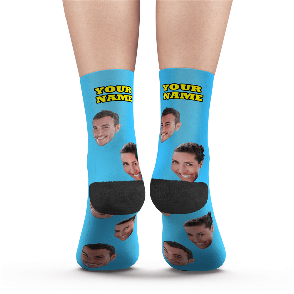 Custom Face Socks With Your Text - MyPhotoSocksAU