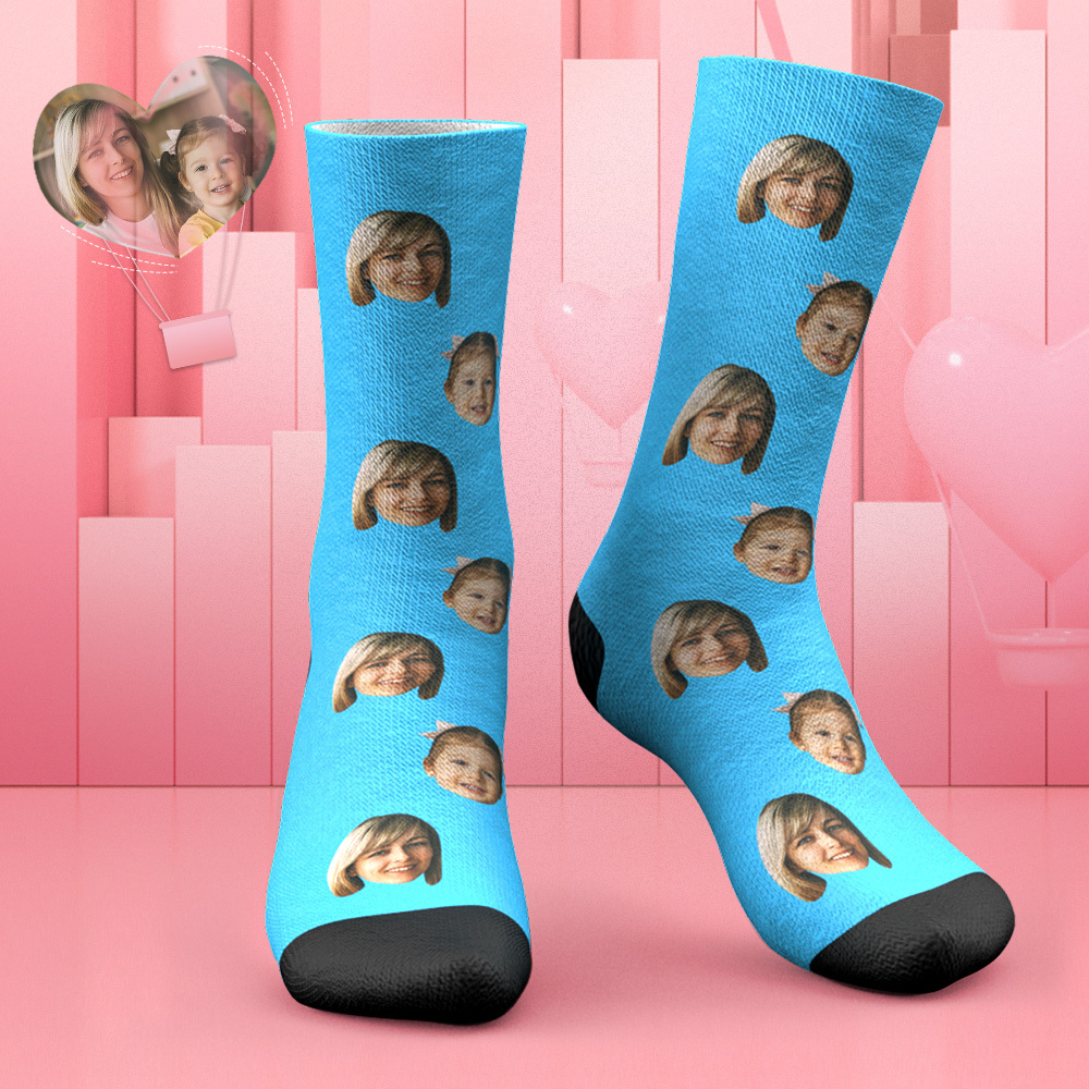 Custom Photo Socks With Your Text Gifts For Mum