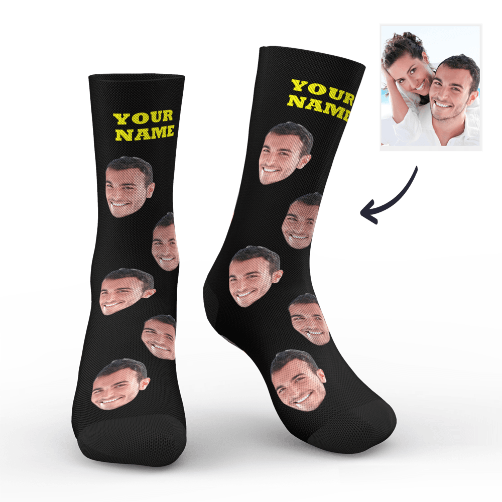 Custom Face Socks AU With Name Valentine's Day Gifts