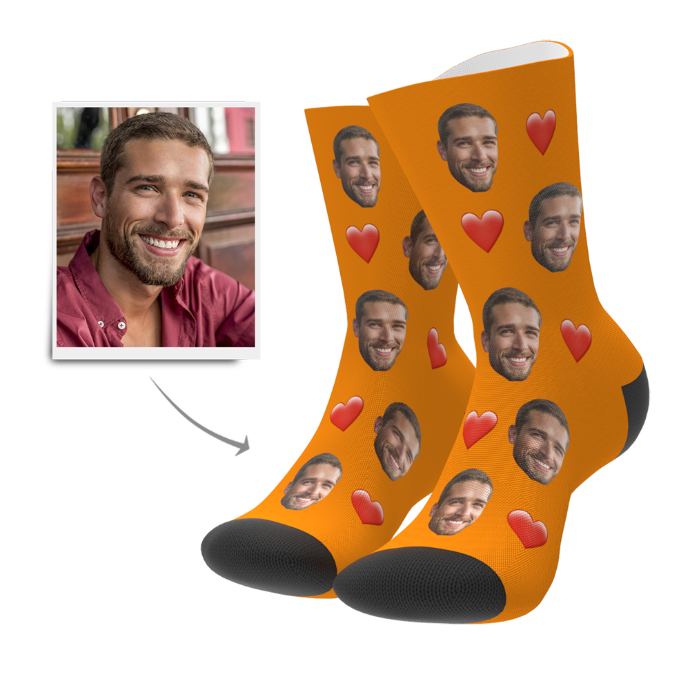 Custom Heart Socks - MyPhotoSocks
