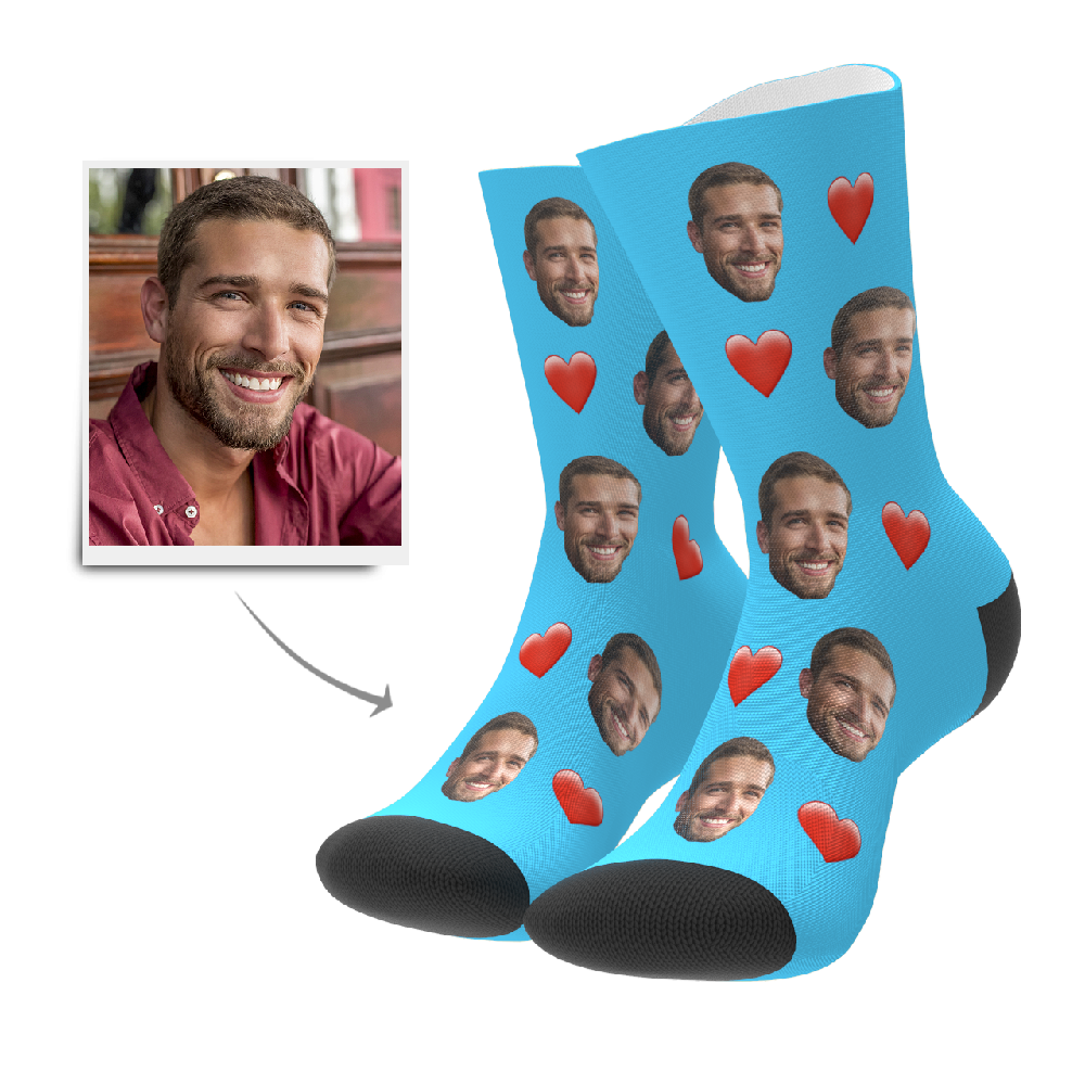 Custom Heart Socks - MyPhotoSocks