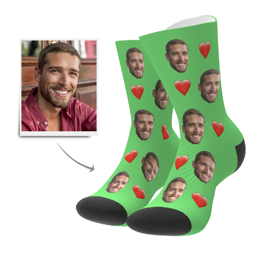Custom Heart Socks - MyPhotoSocks