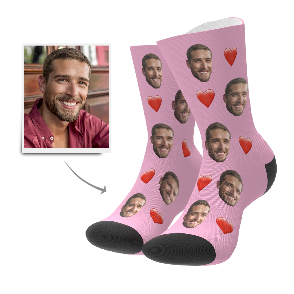 Custom Heart Socks - MyPhotoSocks