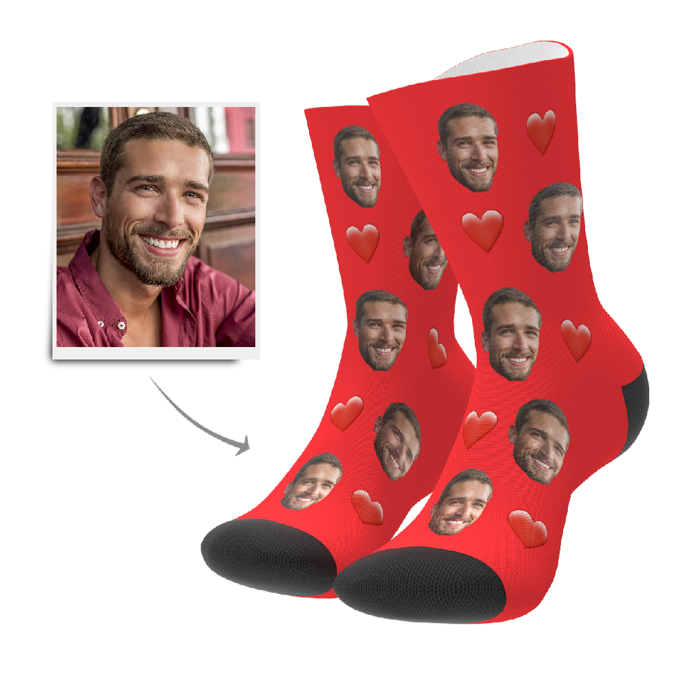 Custom Heart Socks - MyPhotoSocks