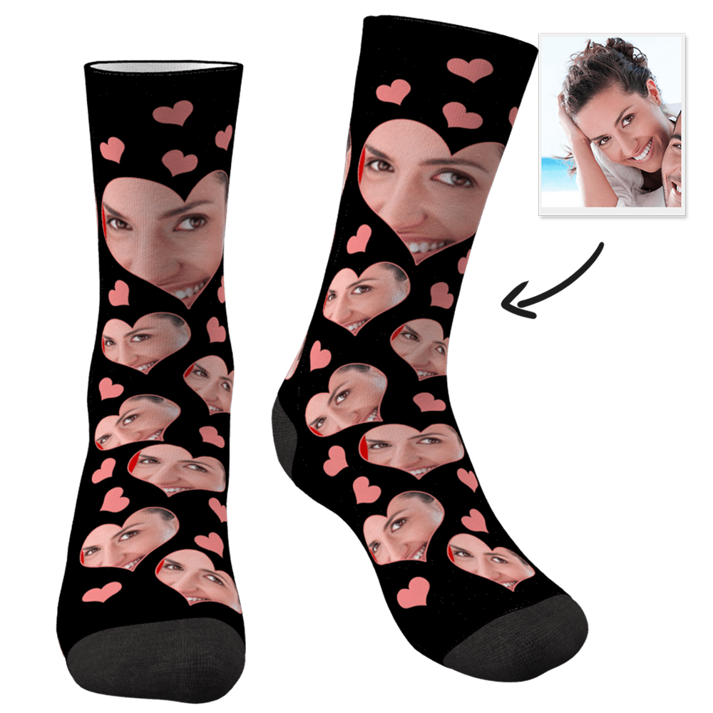 Custom Photo Socks Love Heart- Valentine's Day Gifts Idea