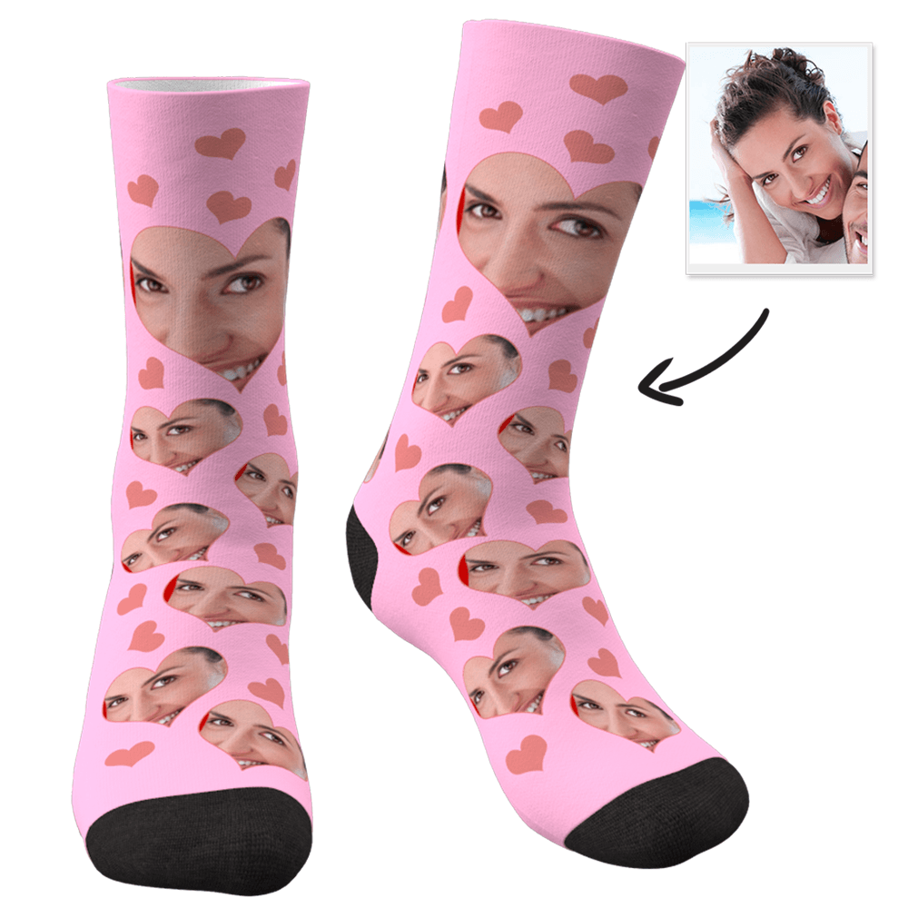 Custom Photo Socks Love Heart - MyPhotoSocksAU