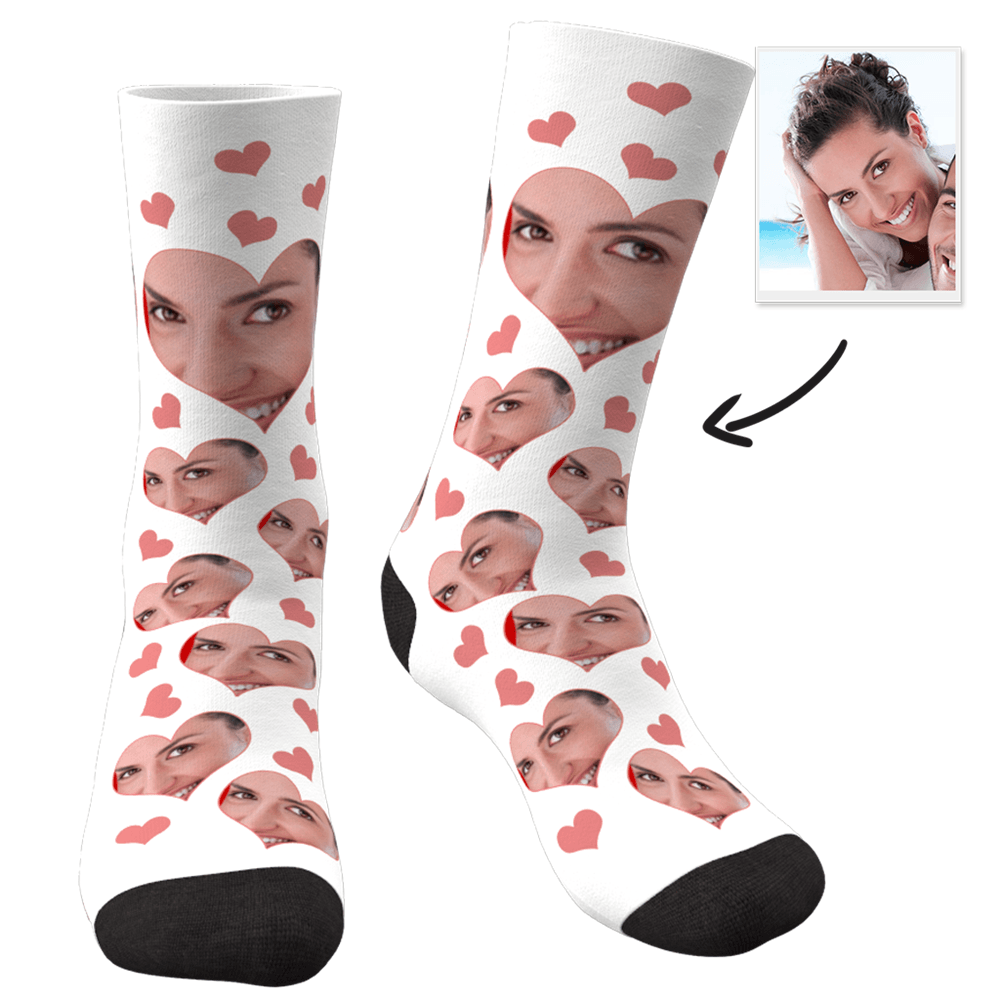 Custom Photo Socks Love Heart - MyPhotoSocksAU