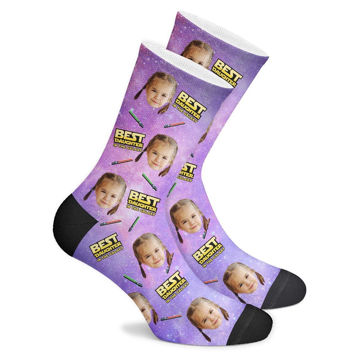 Custom Best Daughter In The Galaxy Socks - MyPhotoSocksAU