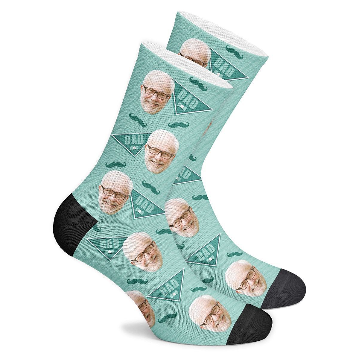 Custom Dad Mustache Socks - MyPhotoSocksAU