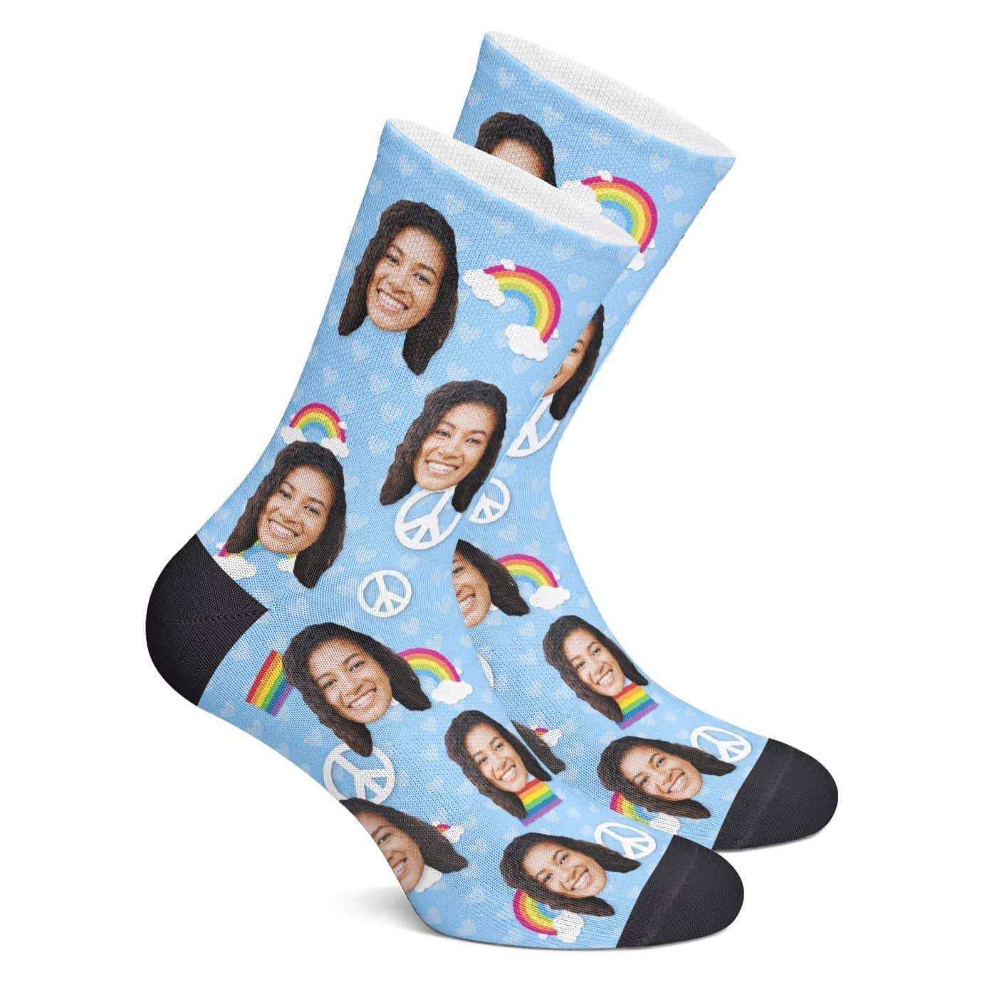 Custom Pride Socks (Rainbows) - MyPhotoSocksAU