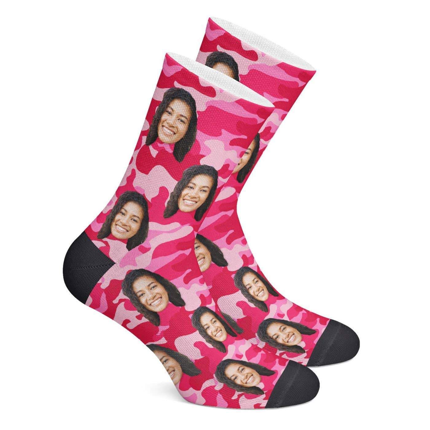 Custom Camo Socks (Pink) - MyPhotoSocksAU