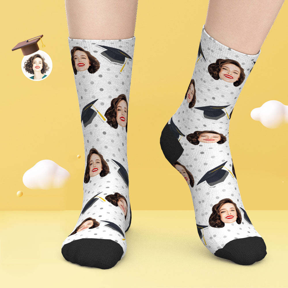 Custom Photo Socks Grad Socks Dots