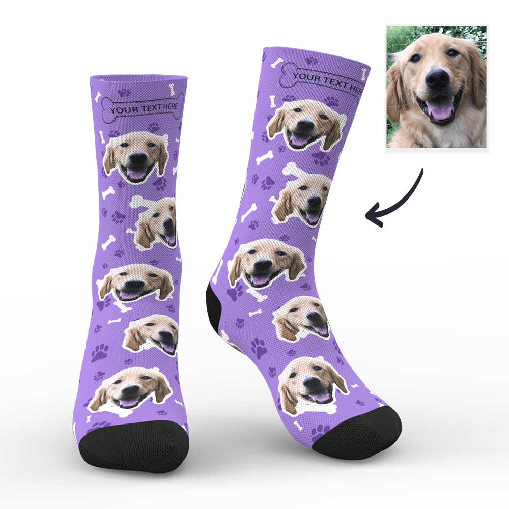 Custom Dog Socks With Your Text With Your Text - MyFaceSocksAU