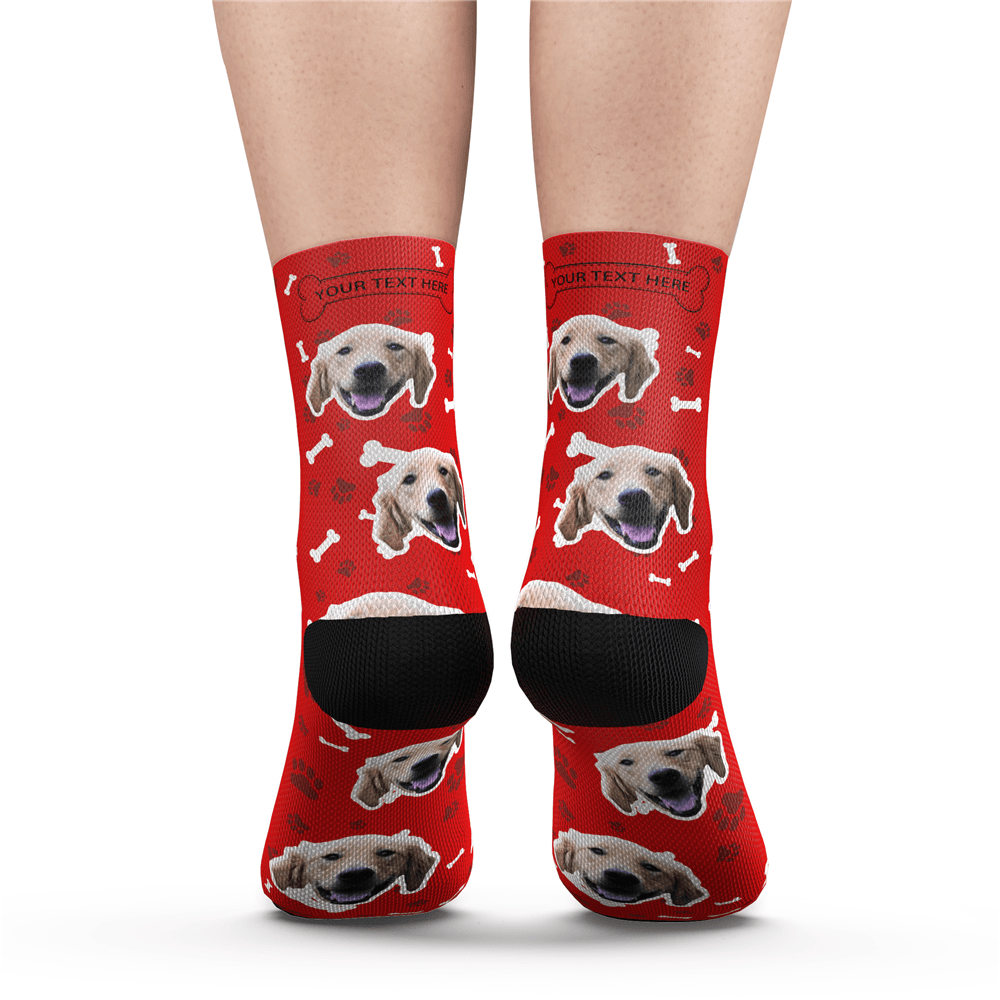 Custom Photo Socks Dog With Your Text