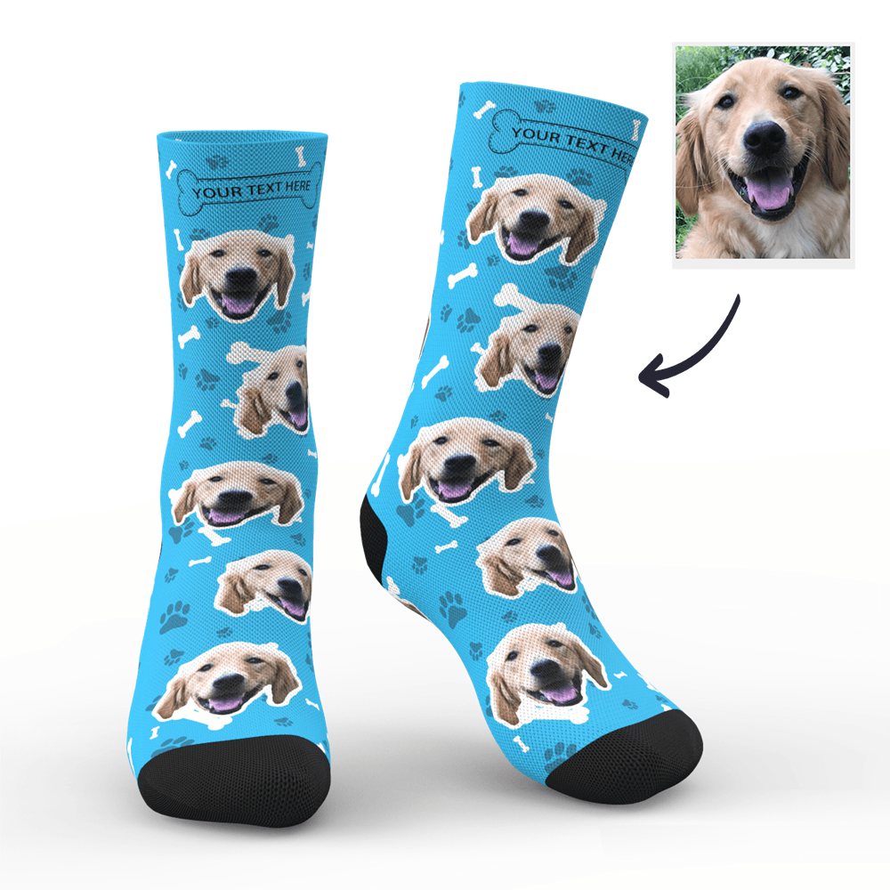 Dog Face Socks With Your Text-excellent Gift For Dog Lover