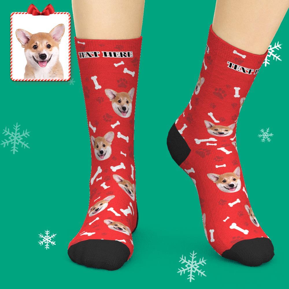 Custom Face Dog Socks With Your Text 3D preview